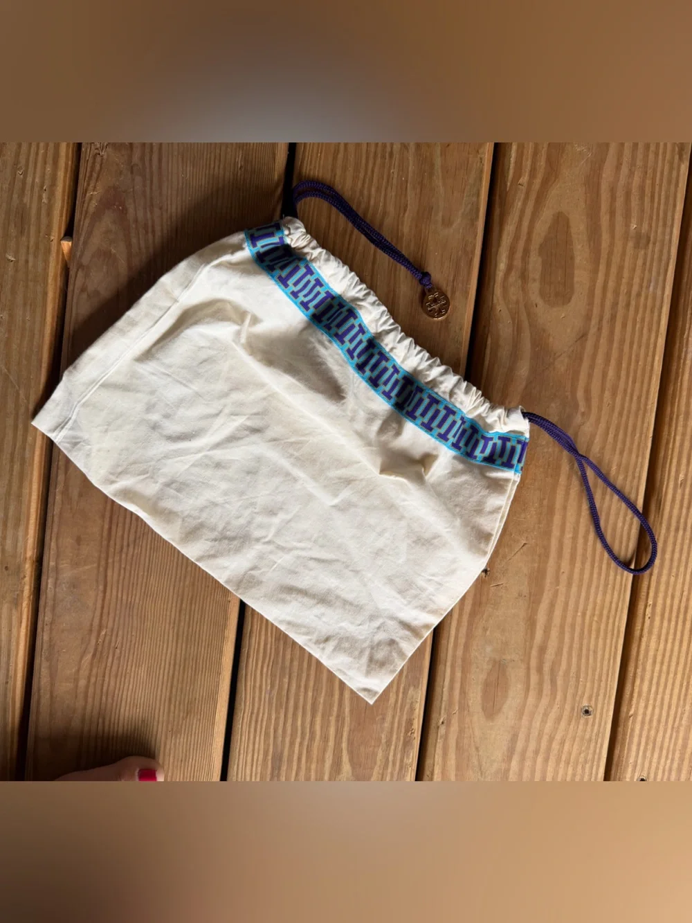 Tory Burch drawstring dust bag small